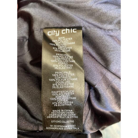 City Chic Winter Escape Coat Navy Blue Longline Jacket Women’s Size 14 - Picture 5 of 14